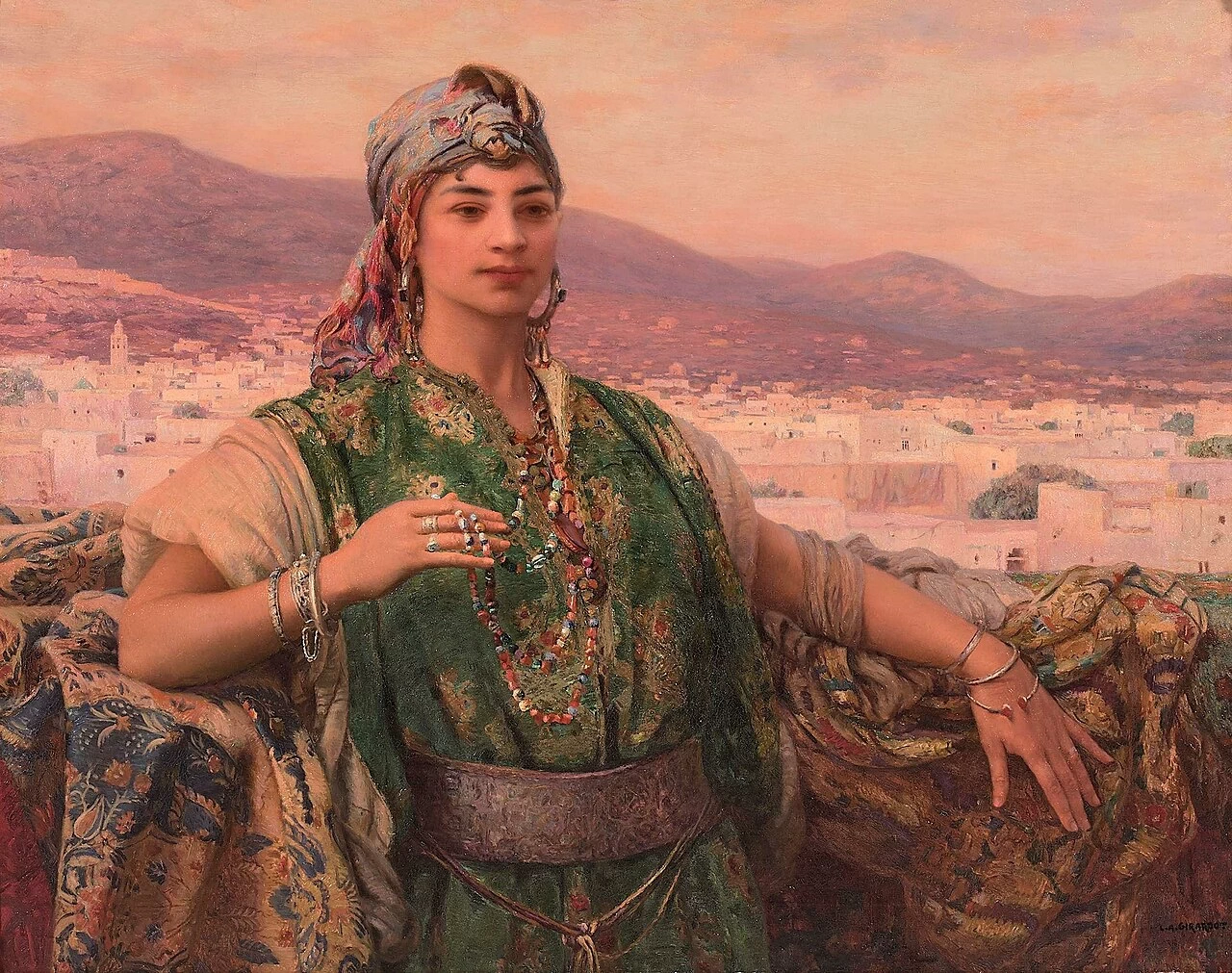 Giovane donna sulla terrazza di fronte a Tetouan
